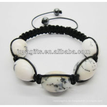 Howlite (12 * 18mm) gewebtes Shambala Armband